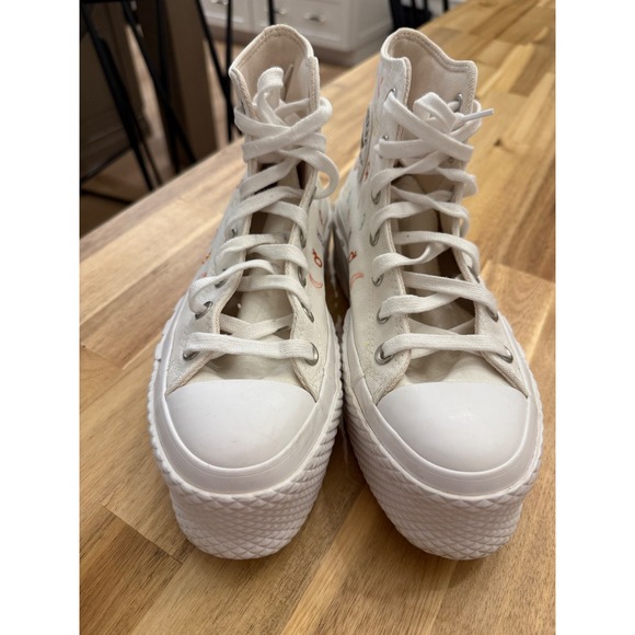 Converse Run Star Hike Platform High Top Sneakers‎ Cream Zodiac Women's - Picture 5 of 7